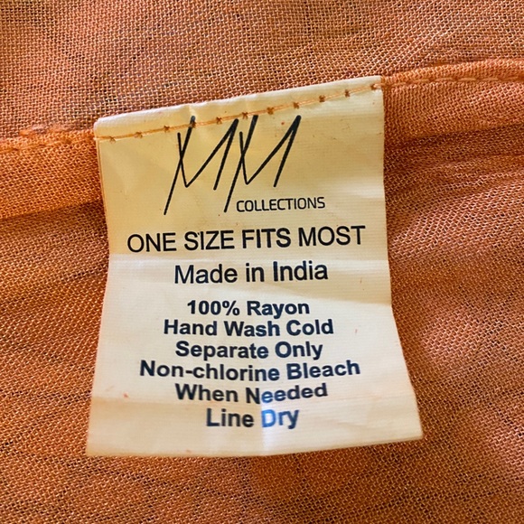 😳SALE😳 MM Collection Women’s Dress Orange 🍊 Print Rayon - Picture 5 of 6